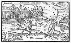 10月，来自Edmund Spenser（1552-99）的“Shepheardes日历”，原始传真于1586年出版 作者 英语学校